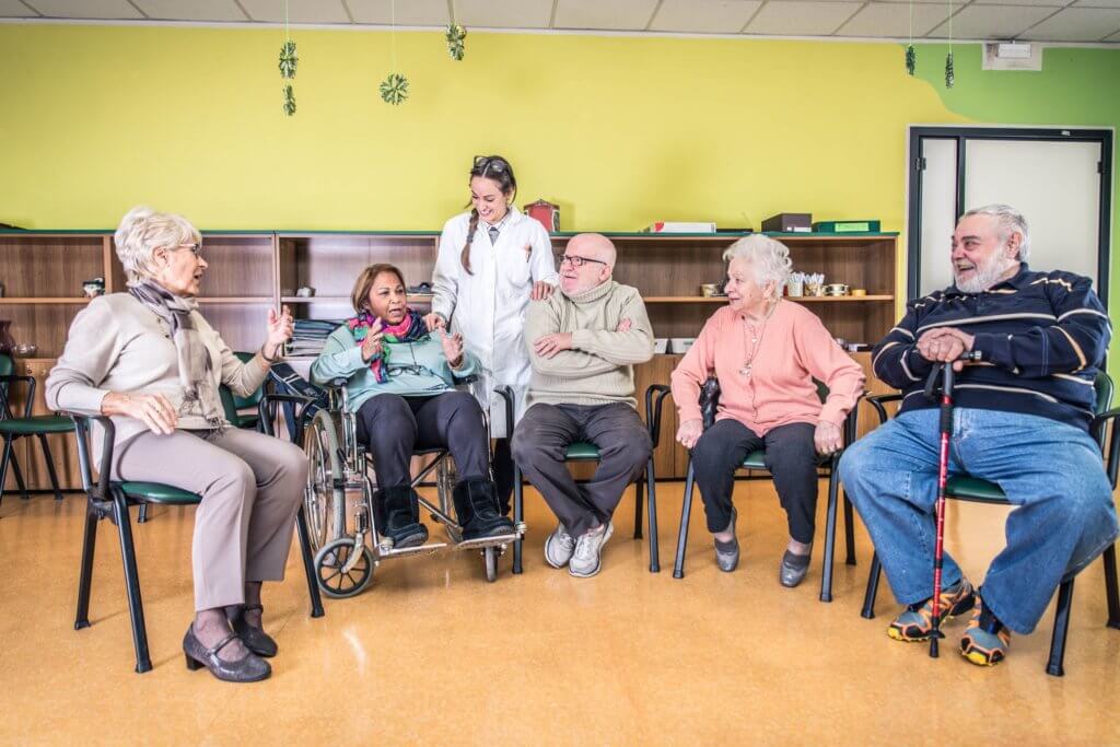 People in a circle in a Nursing Home